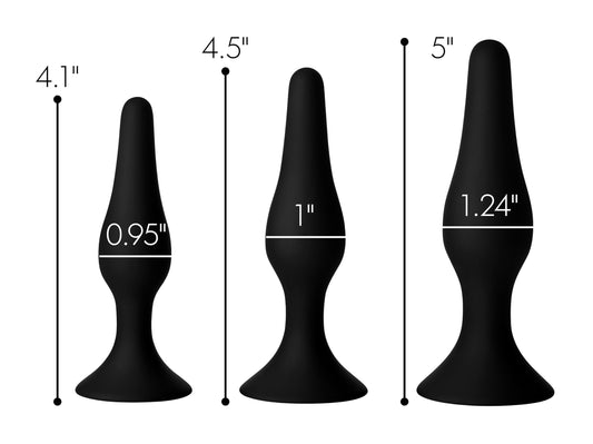 Triple Spire Tapered Silicone Anal Trainer Set - UABDSM