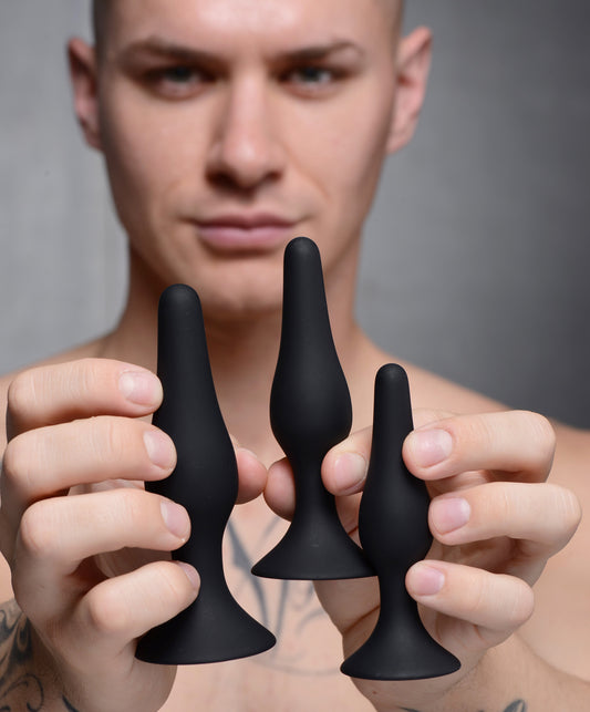 Triple Spire Tapered Silicone Anal Trainer Set - UABDSM