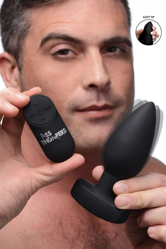 The Taper 10X Smooth Silicone Remote Control Vibrating Butt Plug - UABDSM