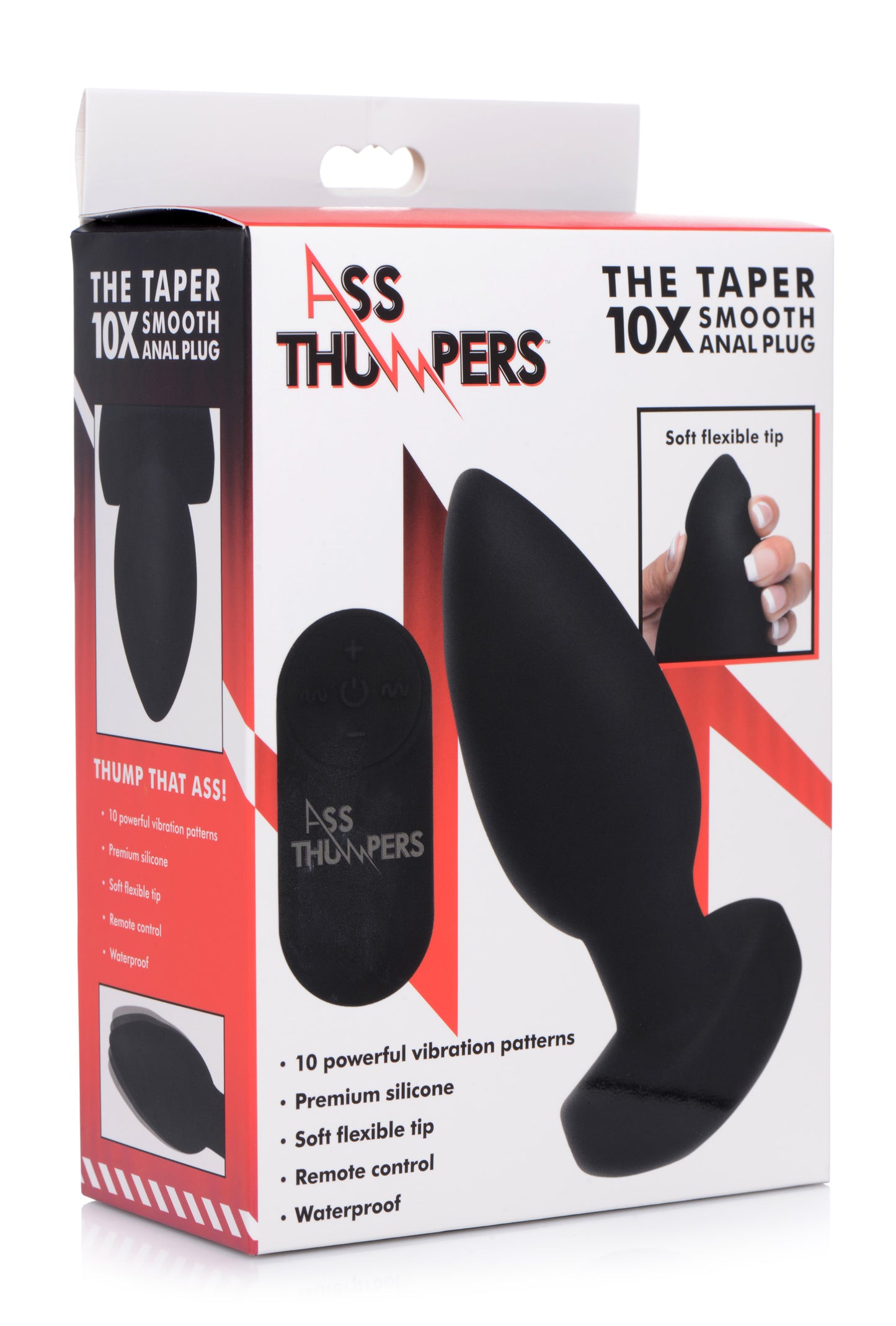 The Taper 10X Smooth Silicone Remote Control Vibrating Butt Plug - UABDSM