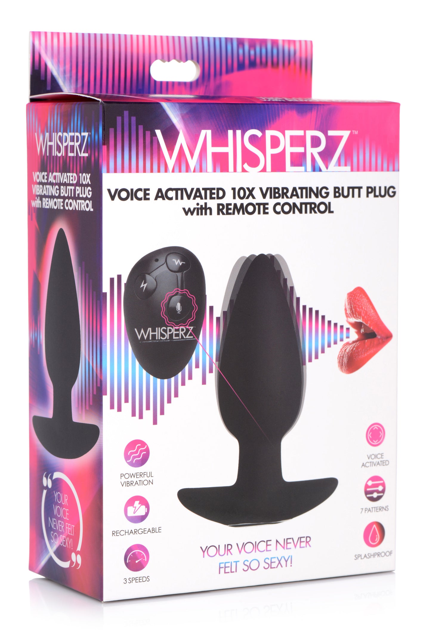 Voice Activated 10X Vibrating Butt Plug with Remote Control - UABDSM