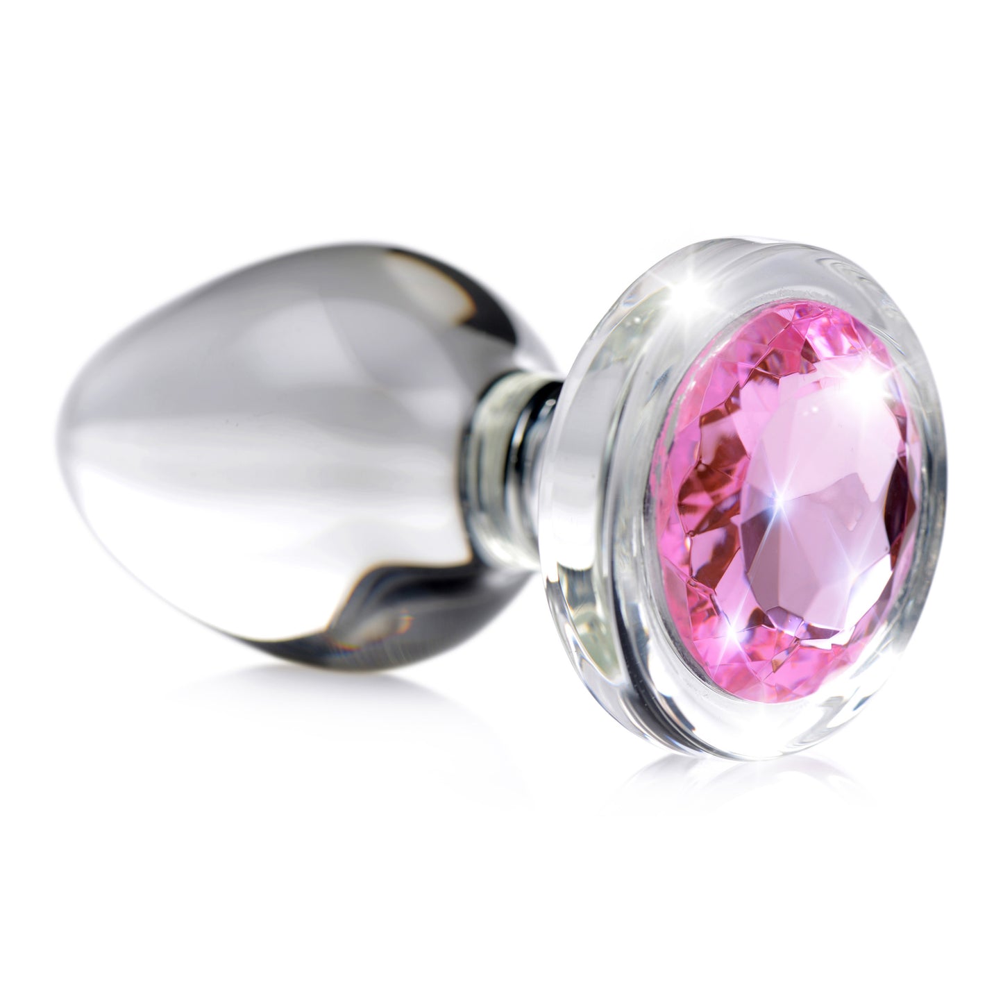 Pink Gem Glass Anal Plug - Medium - UABDSM