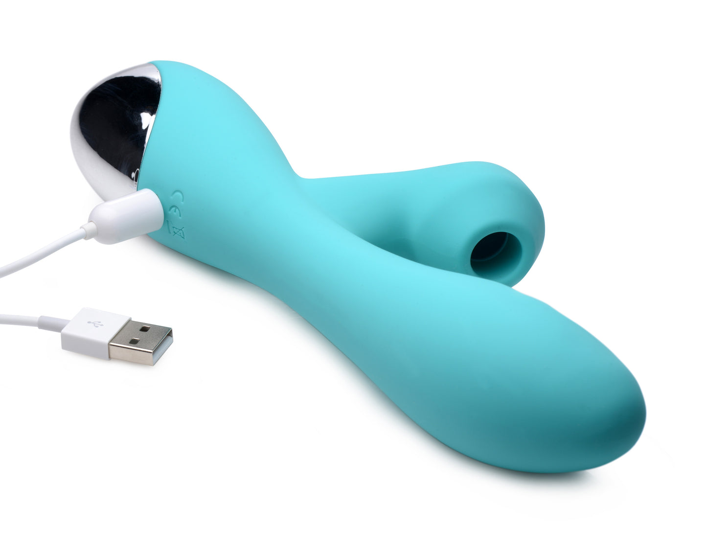 10X Silicone Suction Rabbit Vibrator - Teal - UABDSM