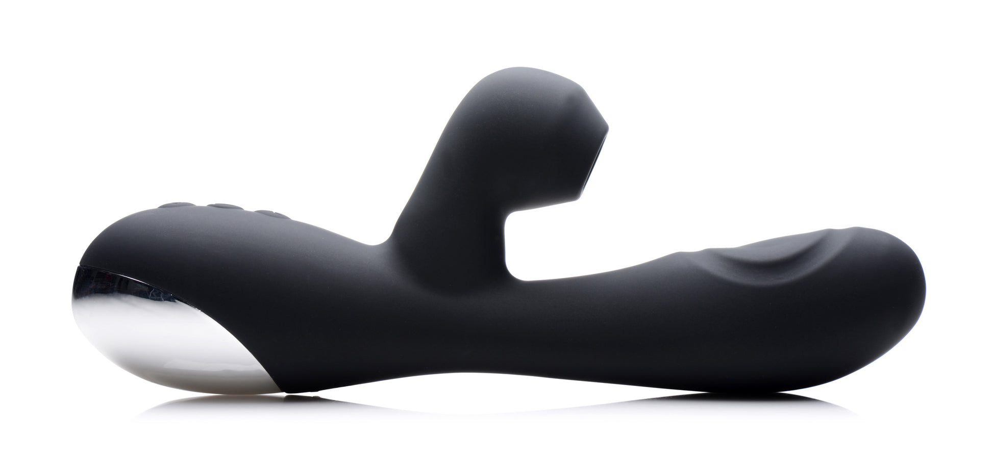 10X Silicone Suction Rabbit Vibrator - Black - UABDSM