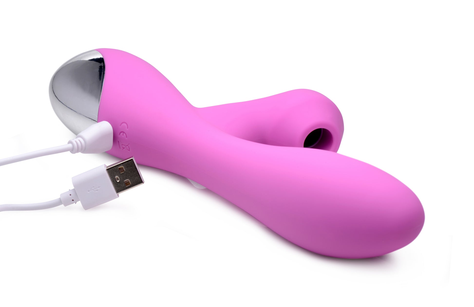 10X Silicone Suction Rabbit Vibrator - Pink - UABDSM
