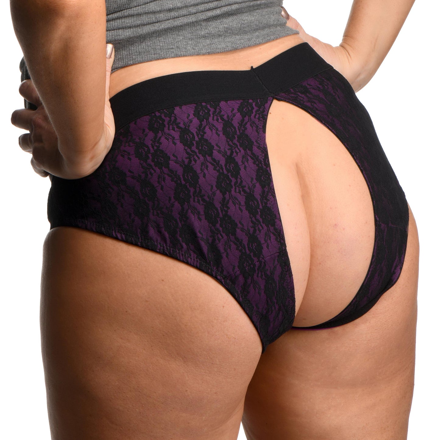 Lace Envy Crotchless Panty Harness - L-XL - UABDSM