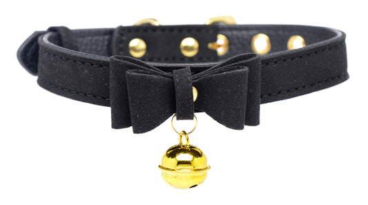 Golden Kitty Cat Bell Collar - Black/Gold - UABDSM
