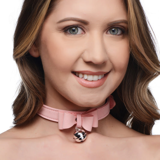 Sugar Kitty Cat Bell Collar - Pink/Silver - UABDSM