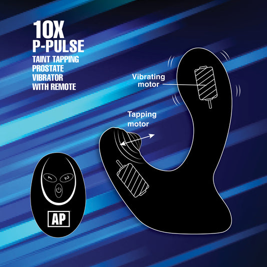 10X P-Pulse Taint Tapping Silicone Prostate Stimulator with Remote - UABDSM