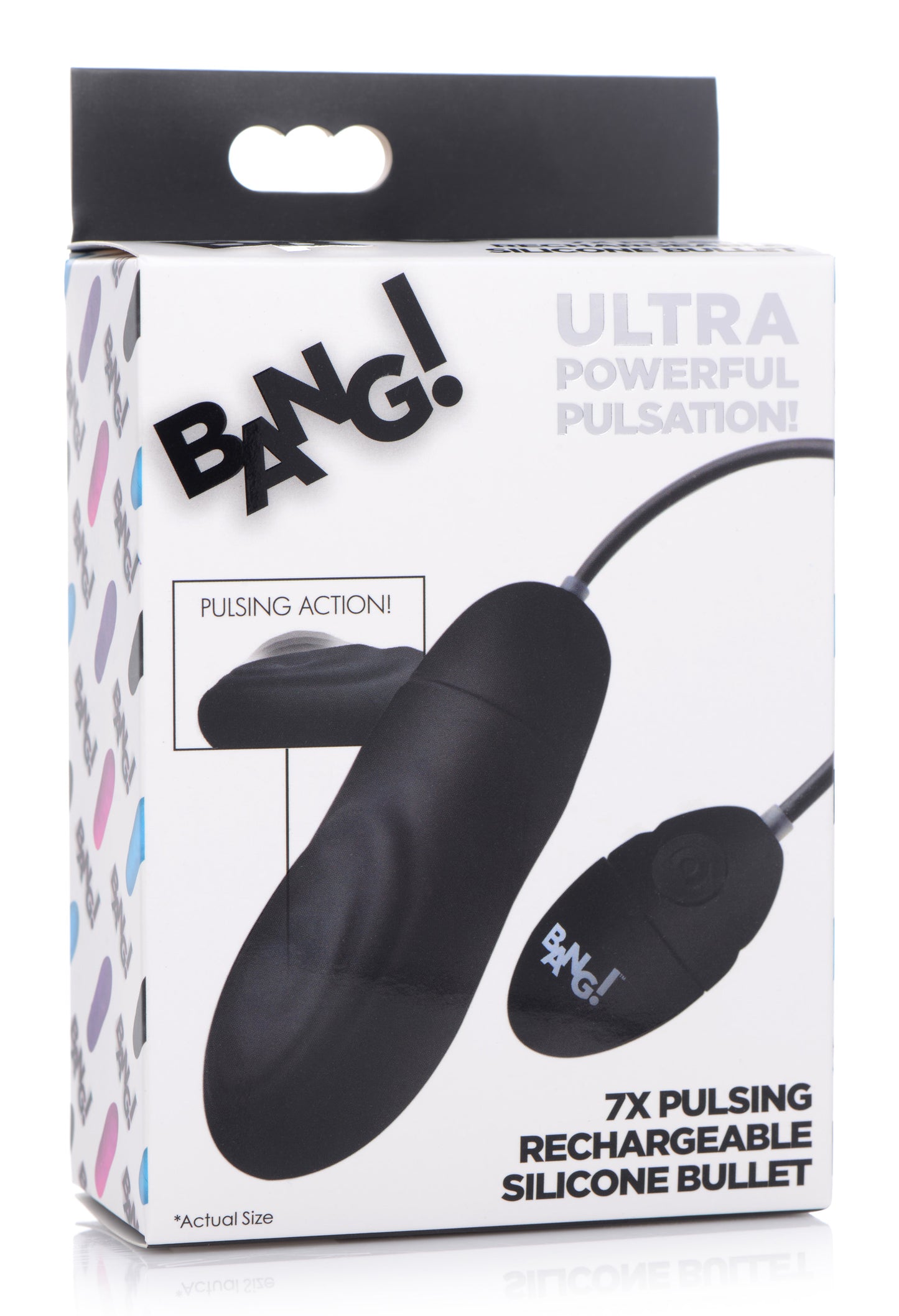 7X Pulsing Rechargeable Silicone Vibrator - Black - UABDSM