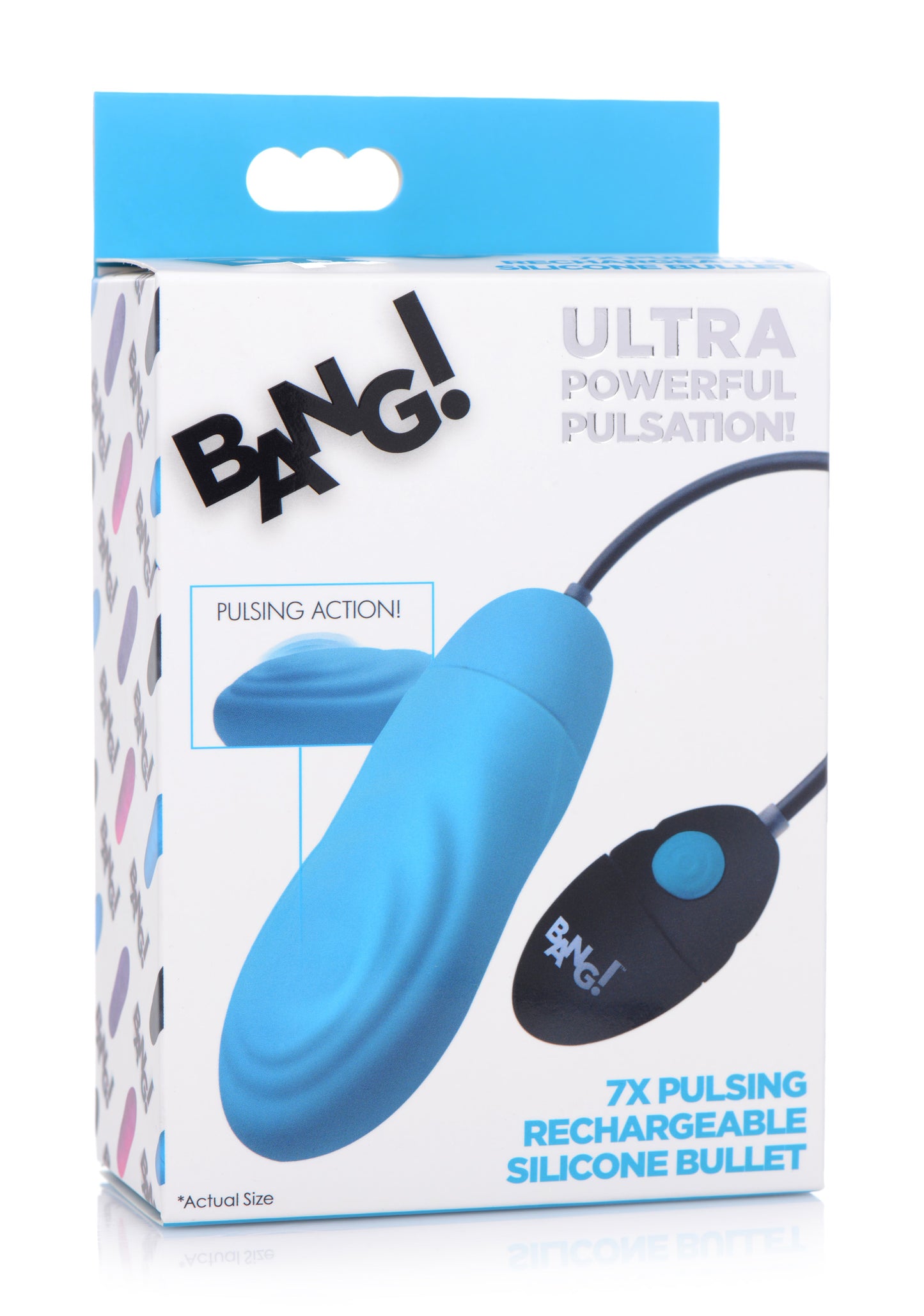 7X Pulsing Rechargeable Silicone Vibrator - Blue - UABDSM