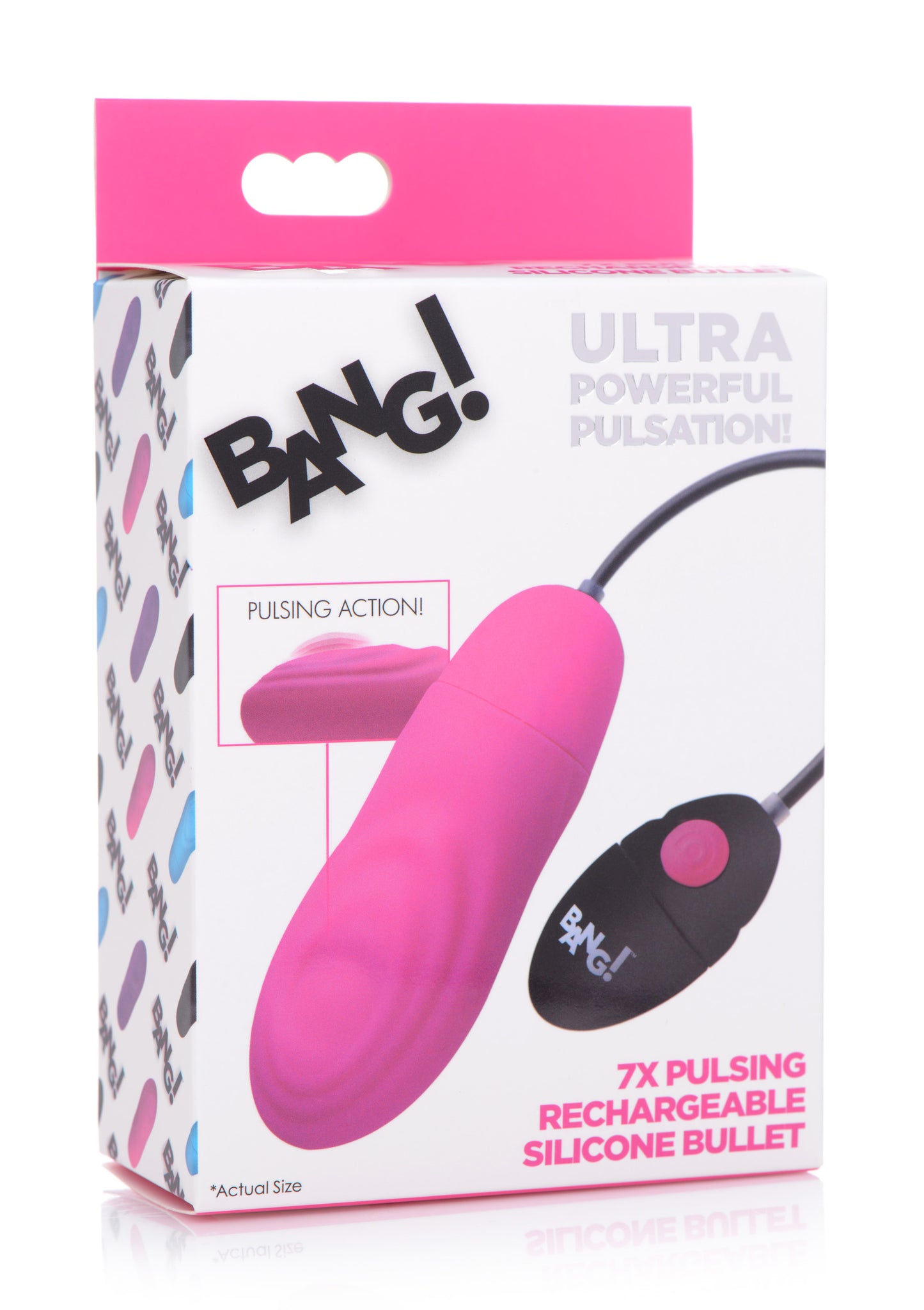 7X Pulsing Rechargeable Silicone Vibrator - Pink - UABDSM