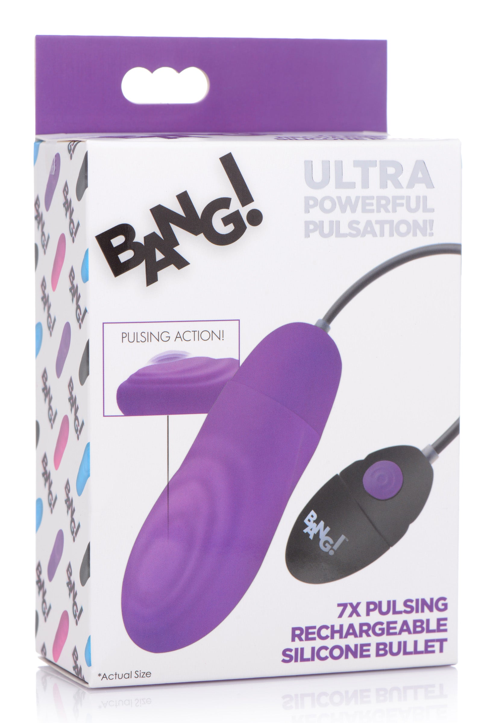 7X Pulsing Rechargeable Silicone Vibrator - Purple - UABDSM