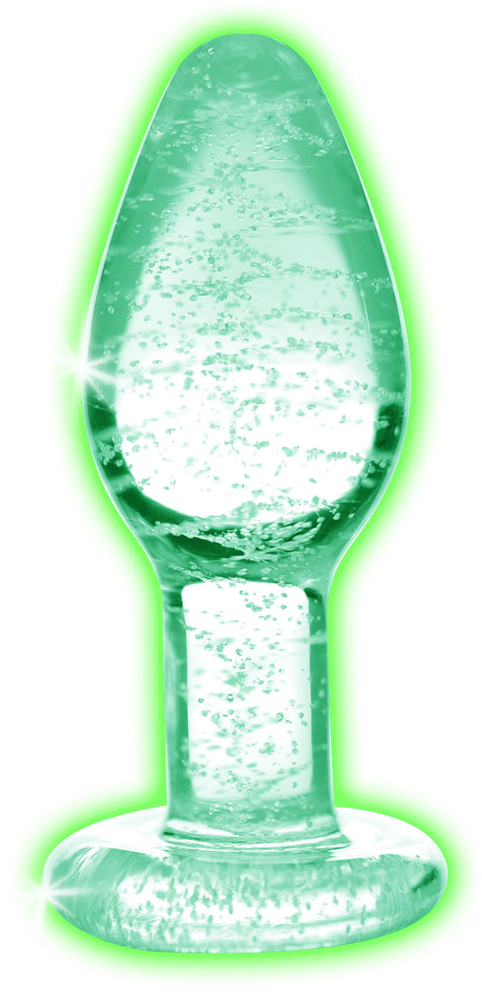 Glow-In-The-Dark Glass Anal Plug - Small - UABDSM