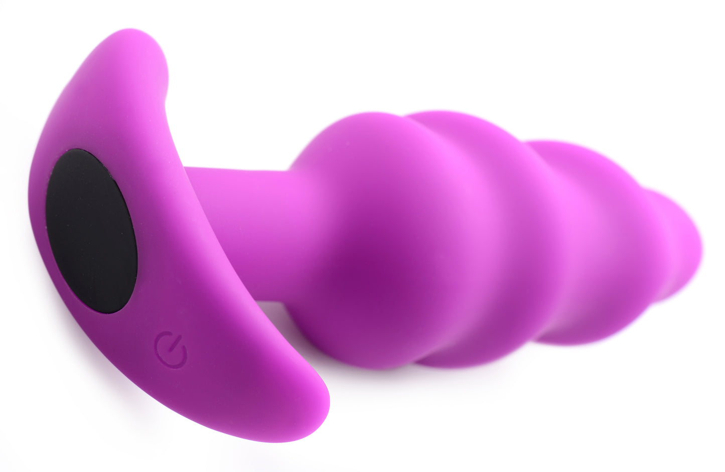 Remote Control 21X Vibrating Silicone Swirl Butt Plug - Purple - UABDSM