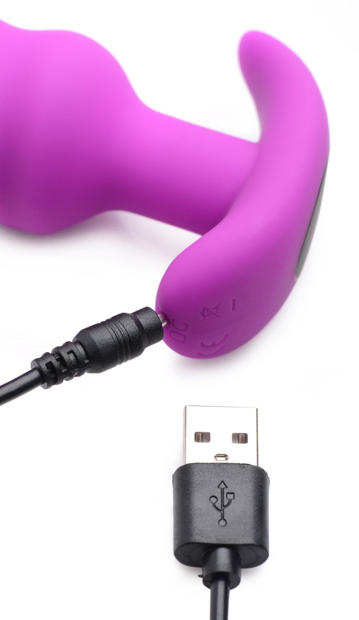 Remote Control 21X Vibrating Silicone Swirl Butt Plug - Purple - UABDSM