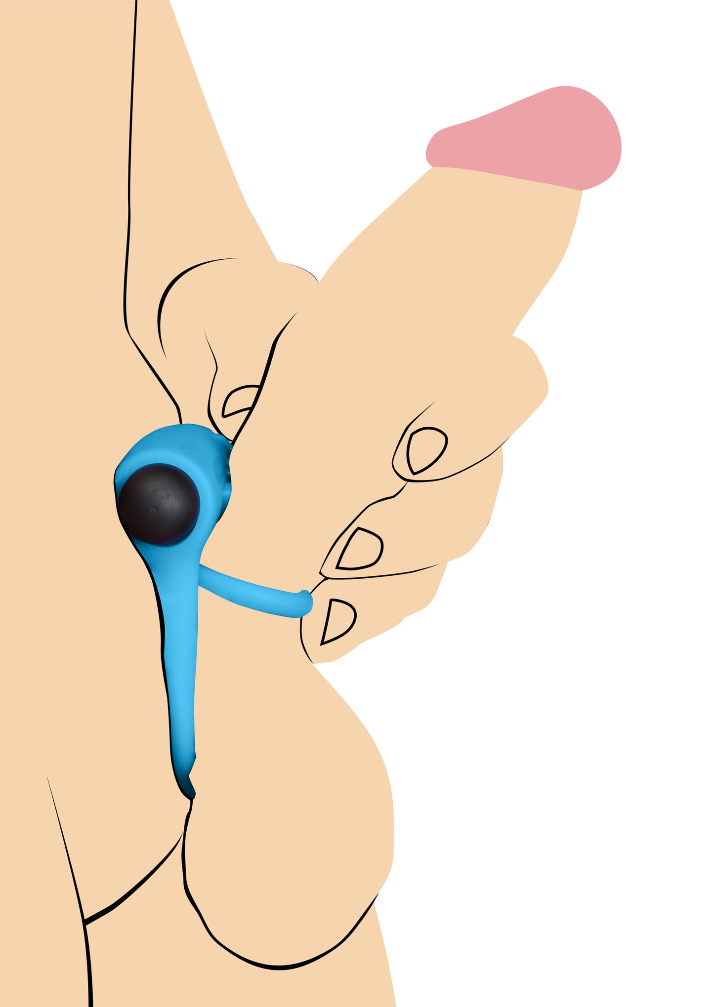 Remote Control 28X Vibrating Cock Ring and Bullet - Blue - UABDSM