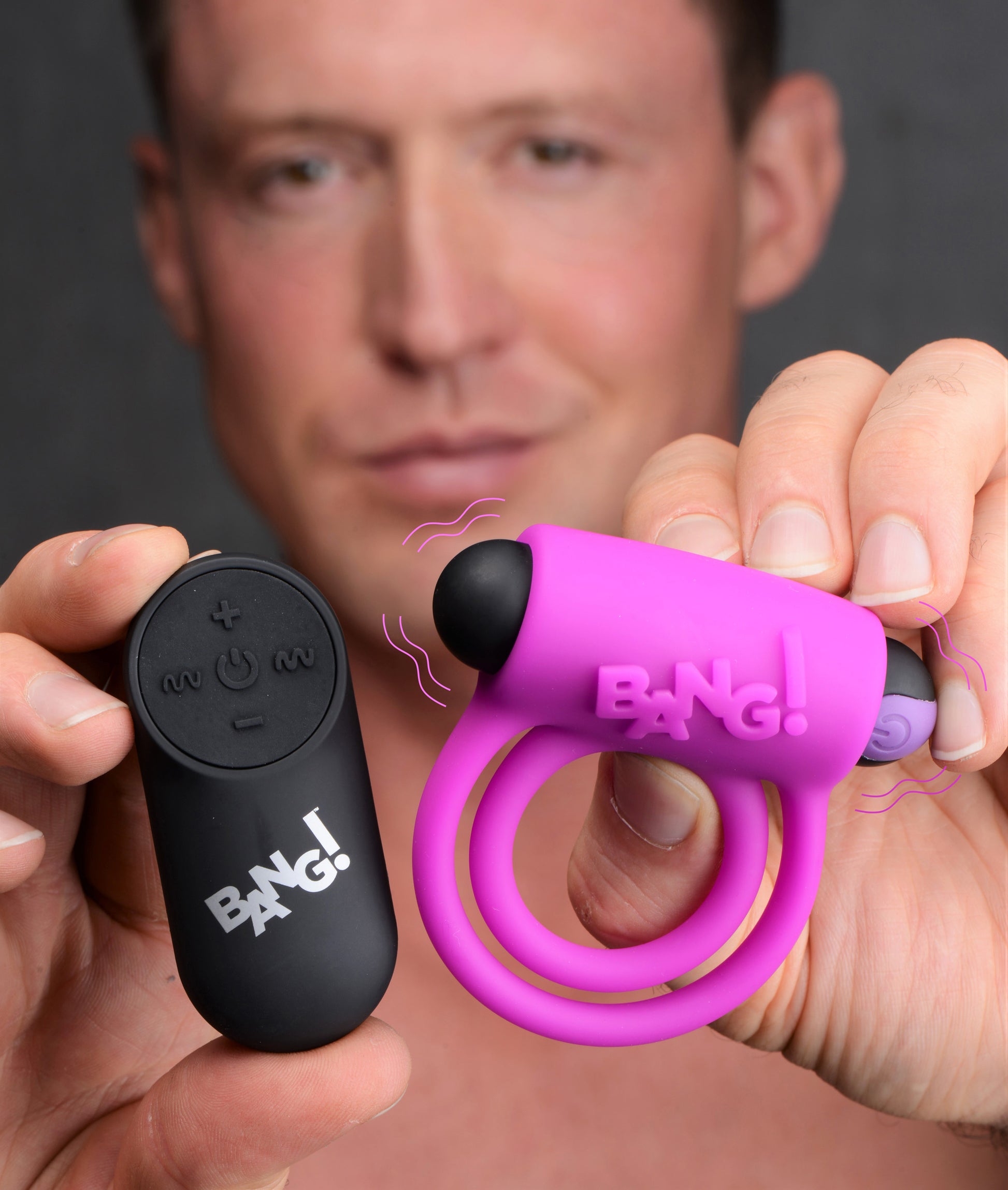 Remote Control 28X Vibrating Cock Ring and Bullet - Purple - UABDSM