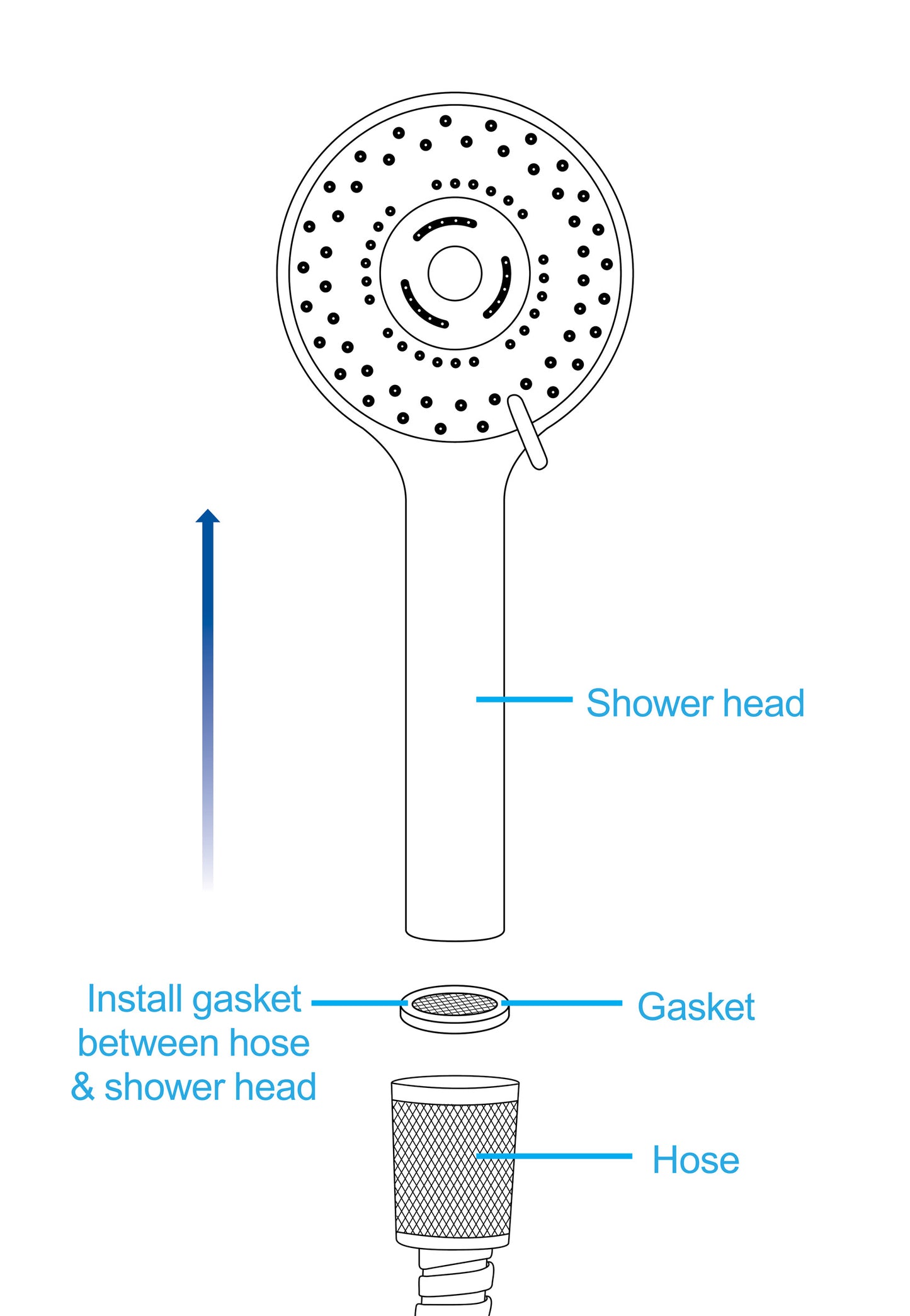 Shower Head with Silicone Enema Nozzle - UABDSM