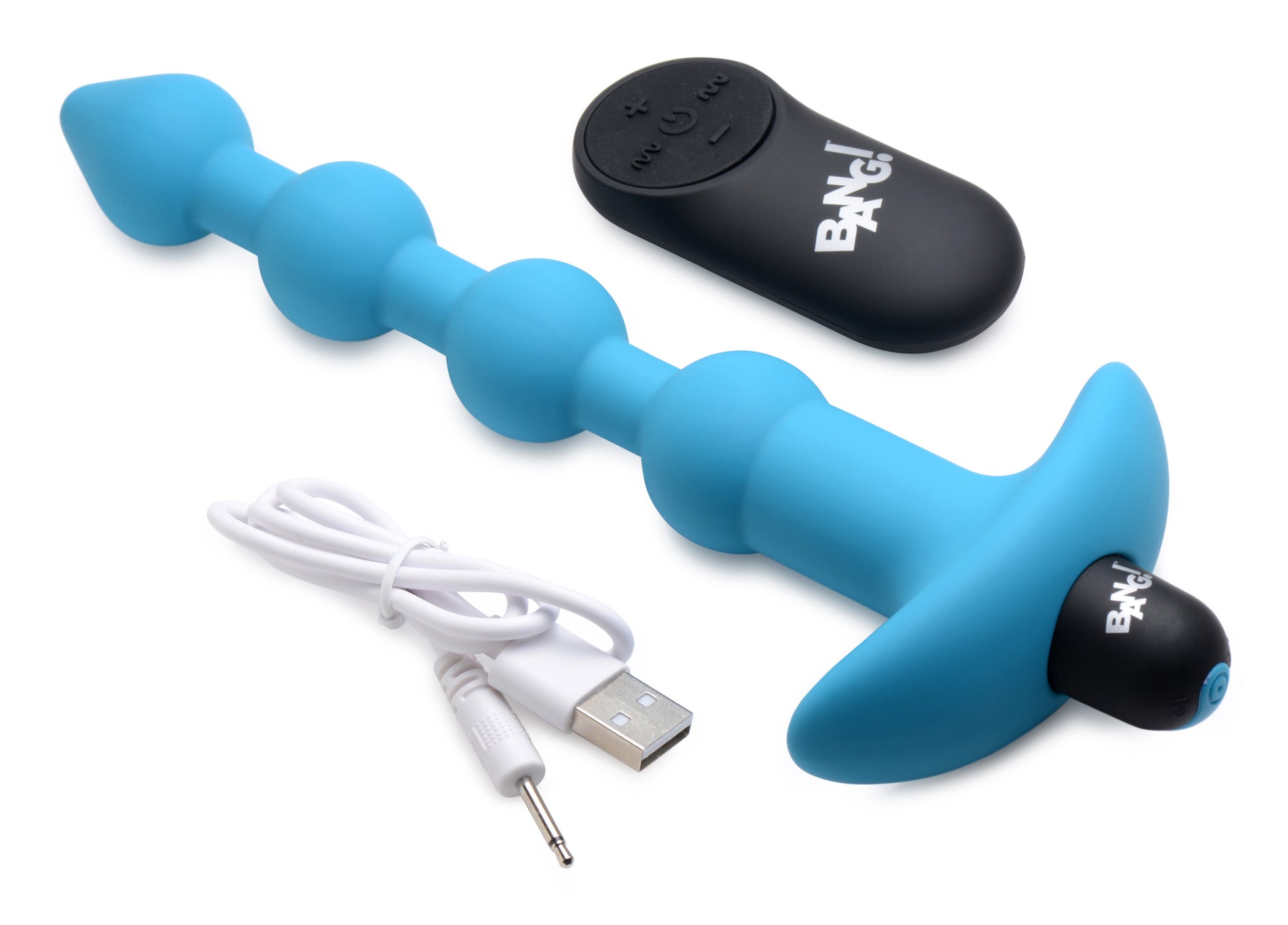 Remote Control Vibrating Silicone Anal Beads - Blue - UABDSM