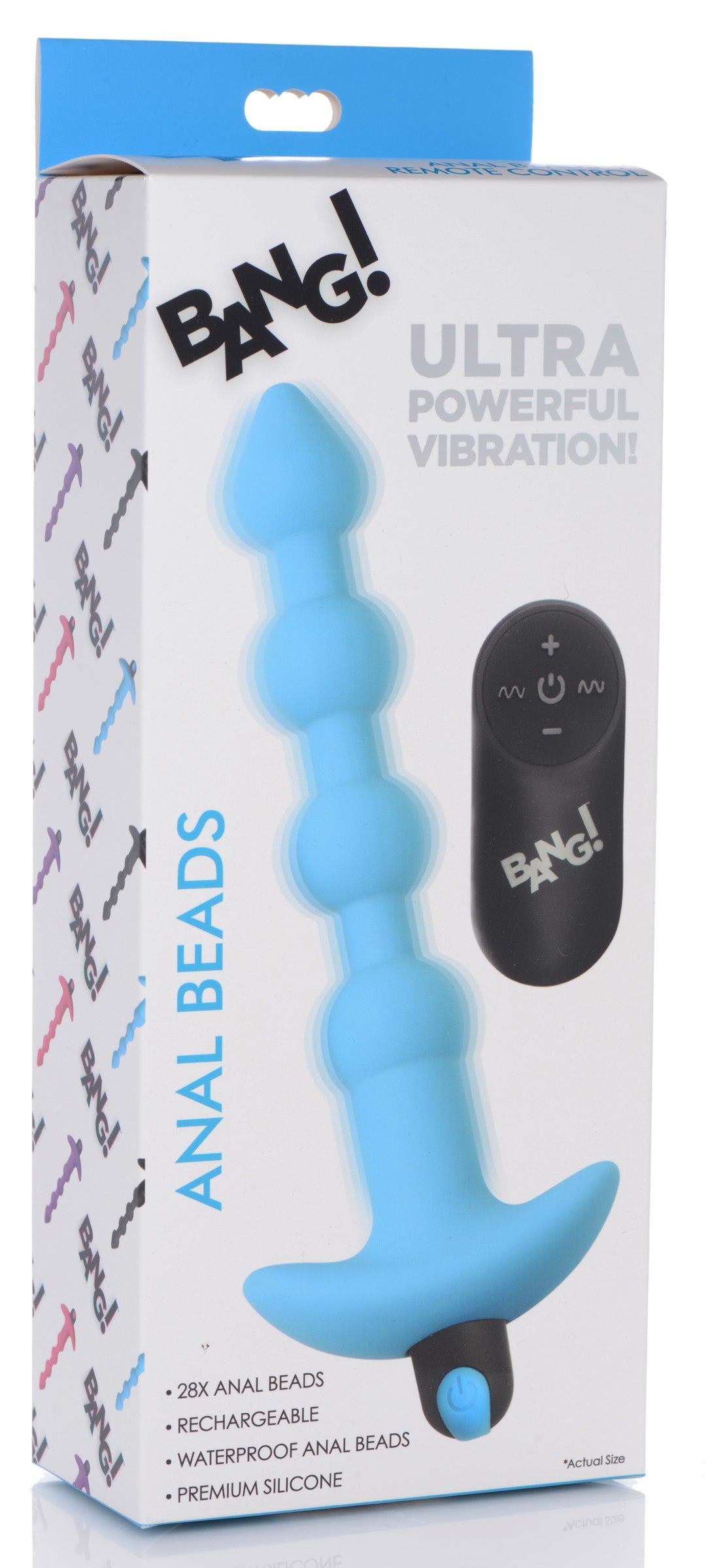 Remote Control Vibrating Silicone Anal Beads - Blue - UABDSM