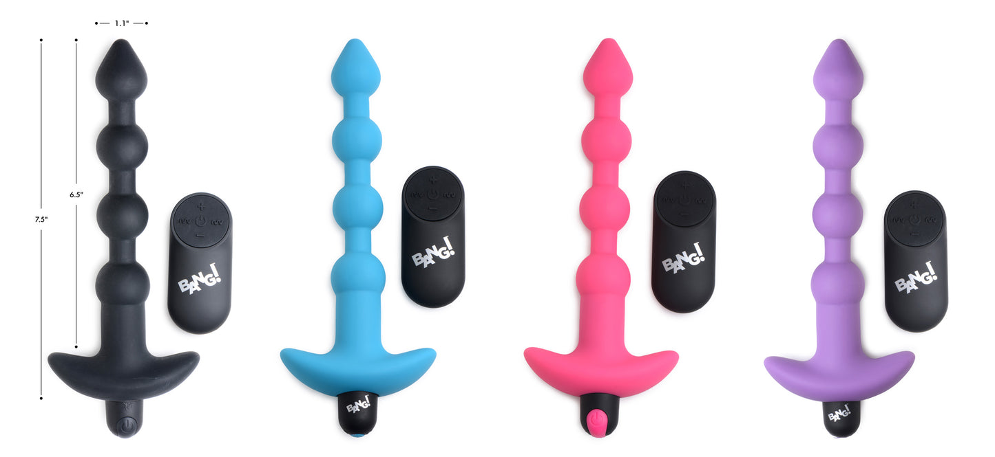 Remote Control Vibrating Silicone Anal Beads - Blue - UABDSM