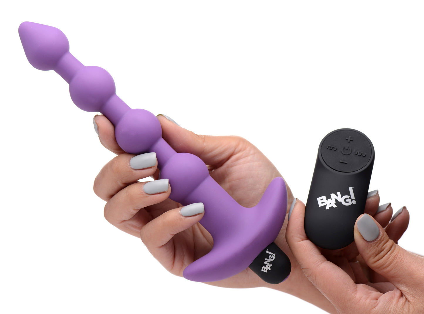 Remote Control Vibrating Silicone Anal Beads - Purple - UABDSM