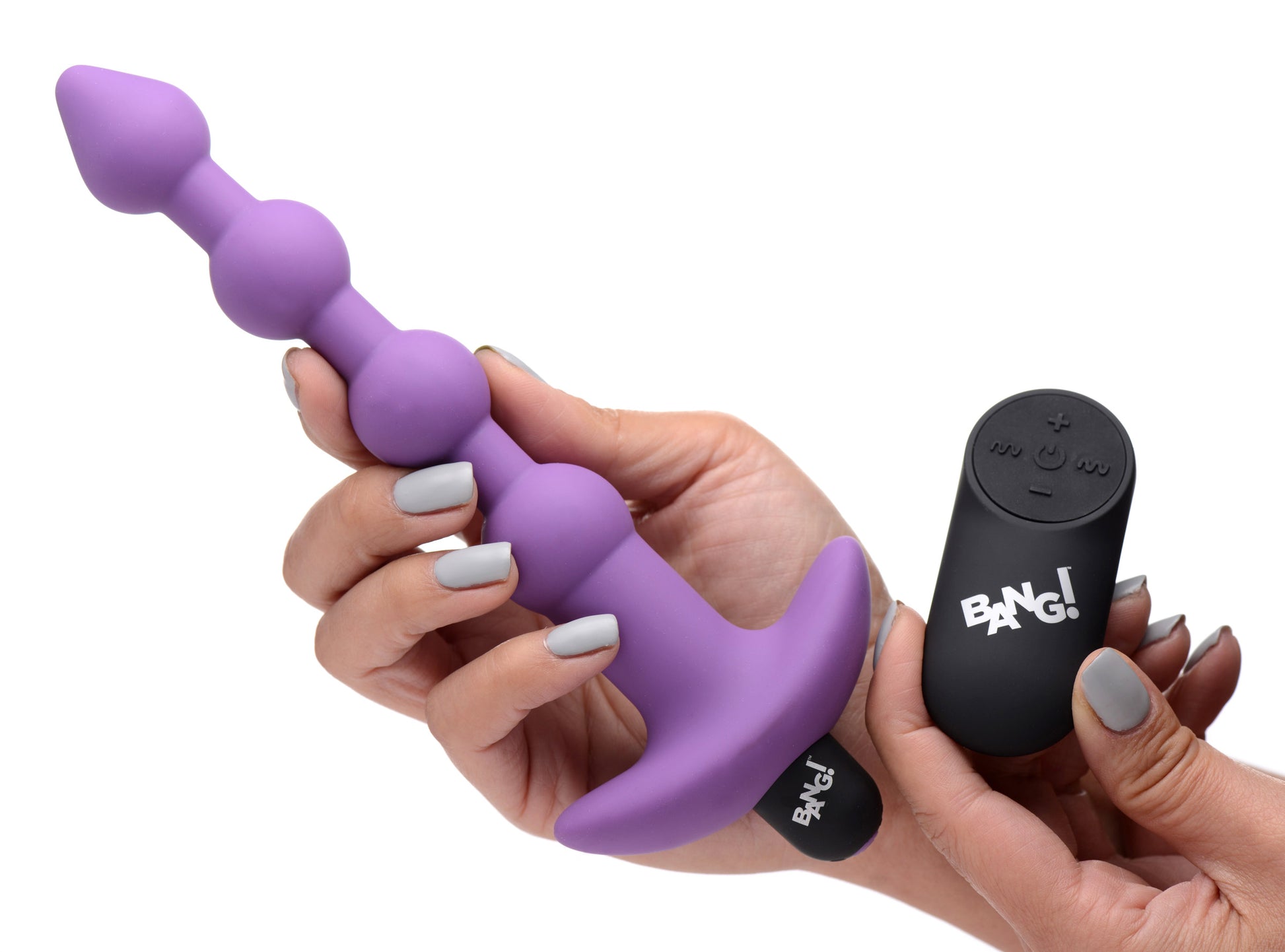 Remote Control Vibrating Silicone Anal Beads - Purple - UABDSM