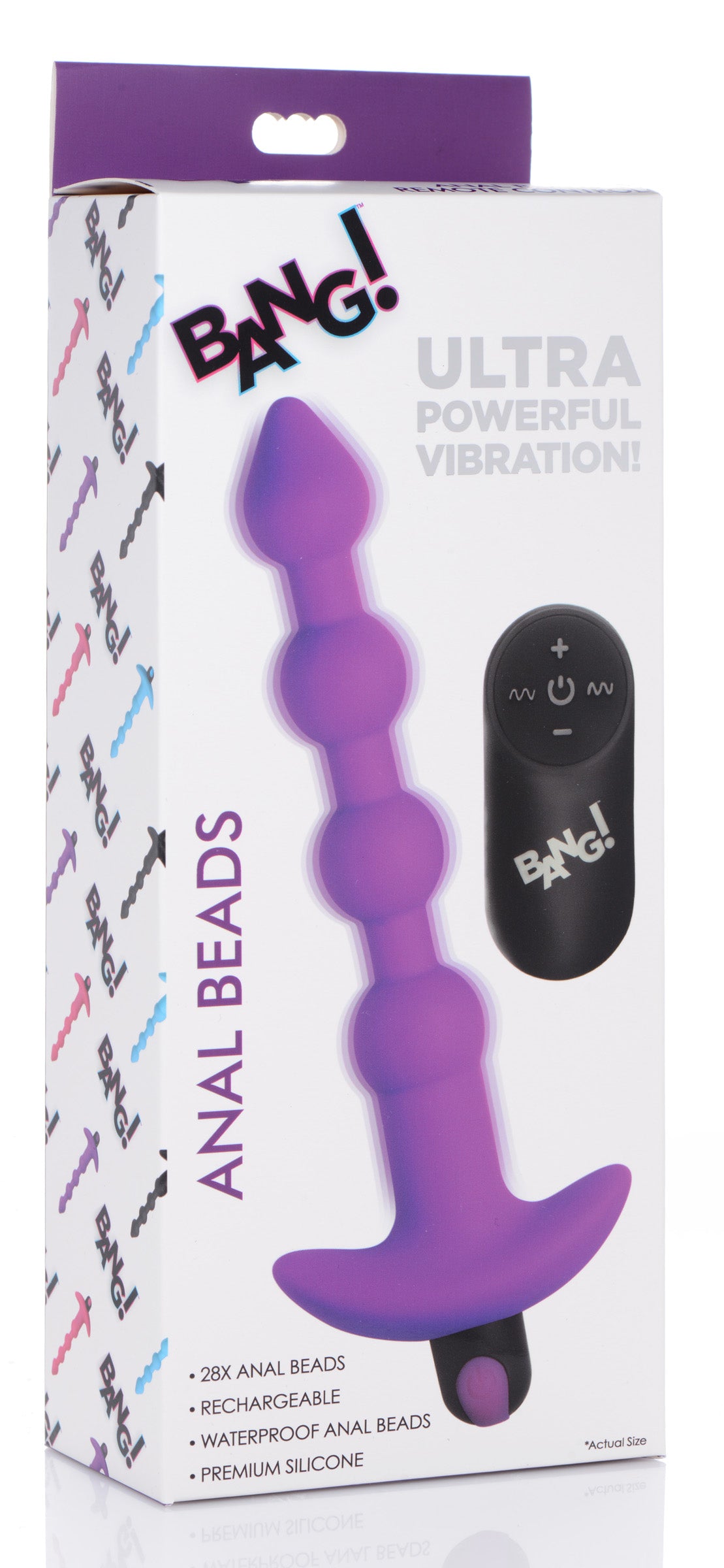 Remote Control Vibrating Silicone Anal Beads - Purple - UABDSM