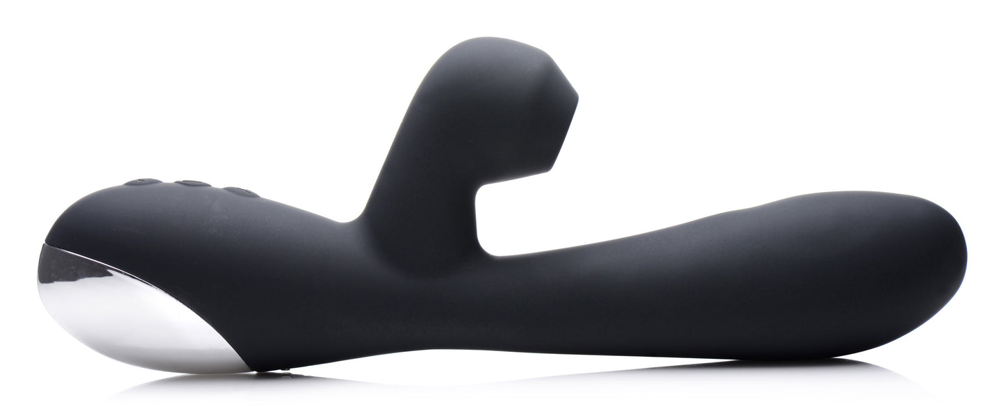 Shegasm 5 Star 7X Suction Come-Hither Silicone Rabbit - Black - UABDSM