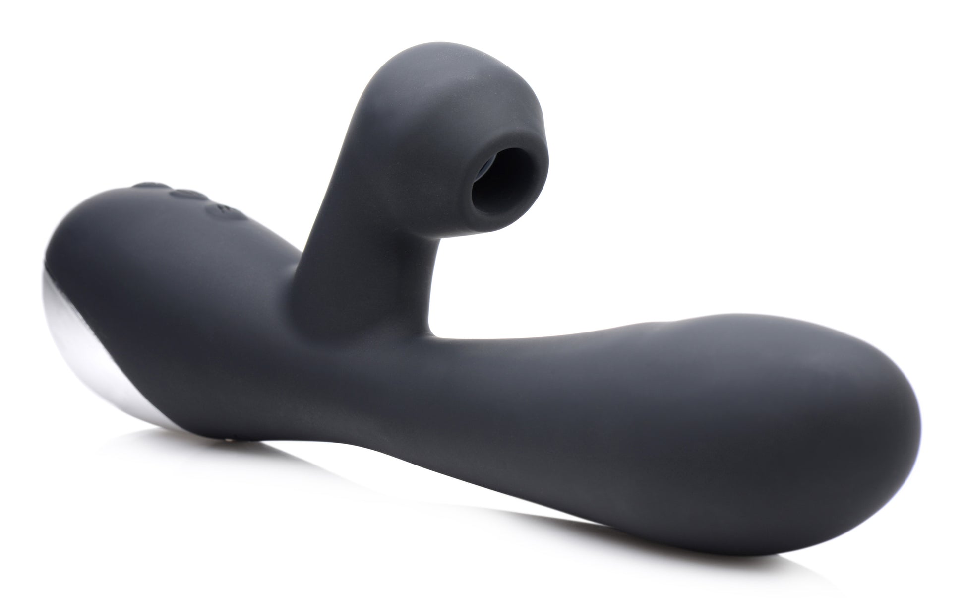 Shegasm 5 Star 7X Suction Come-Hither Silicone Rabbit - Black - UABDSM