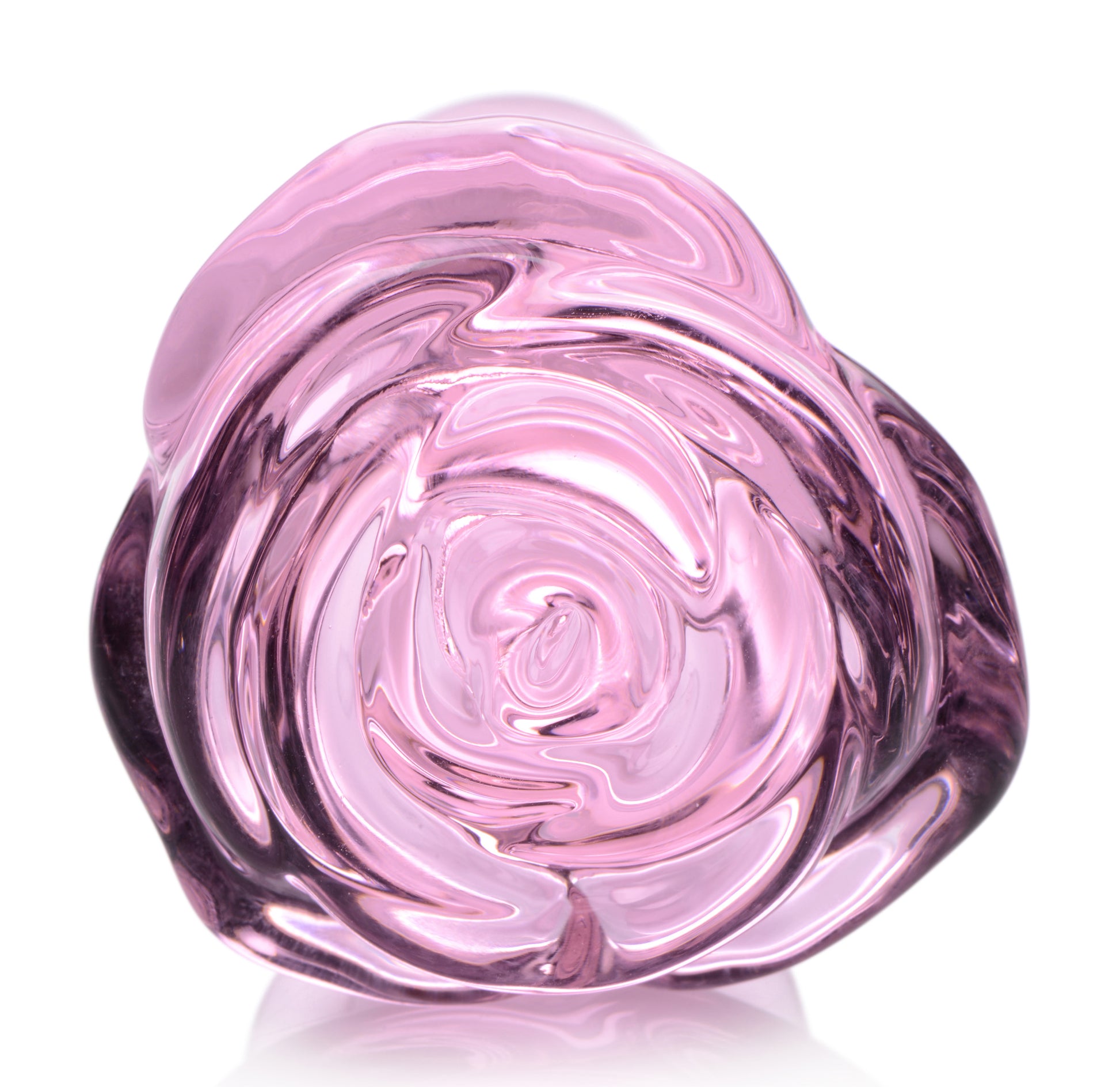 Pink Rose Glass Anal Plug - Small - UABDSM