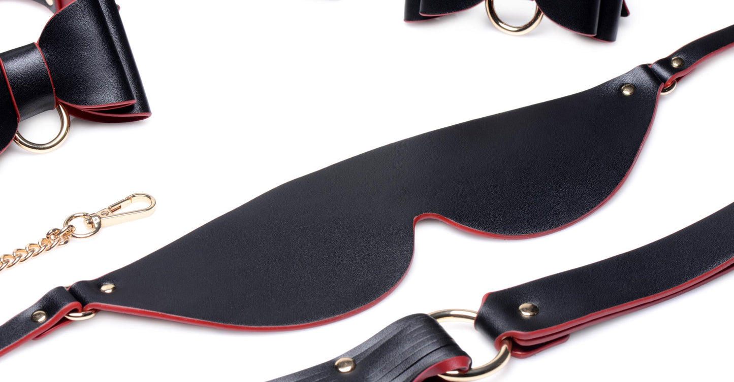 Black and Red Bow Bondage Set with Carry Case - UABDSM