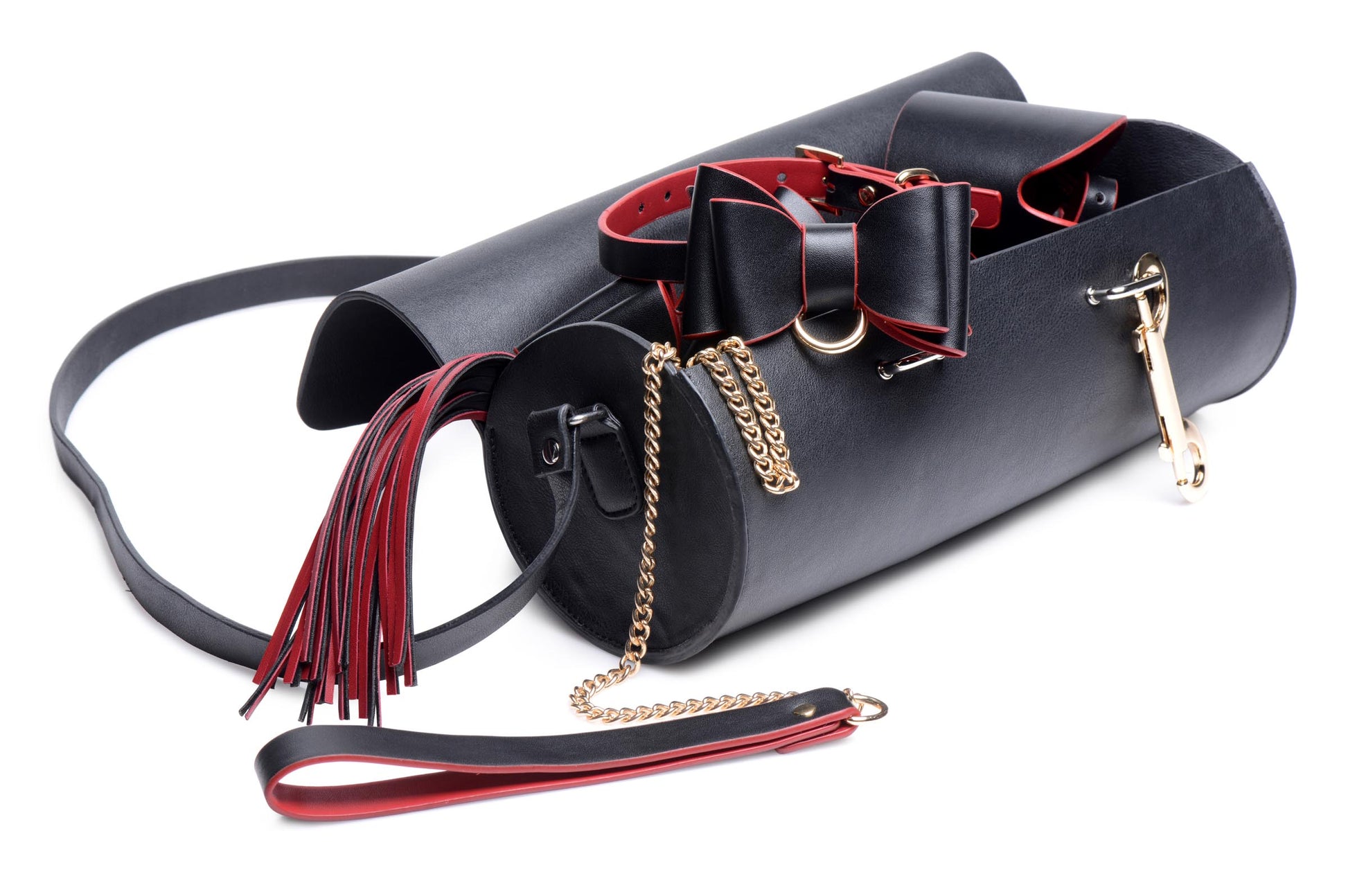 Black and Red Bow Bondage Set with Carry Case - UABDSM