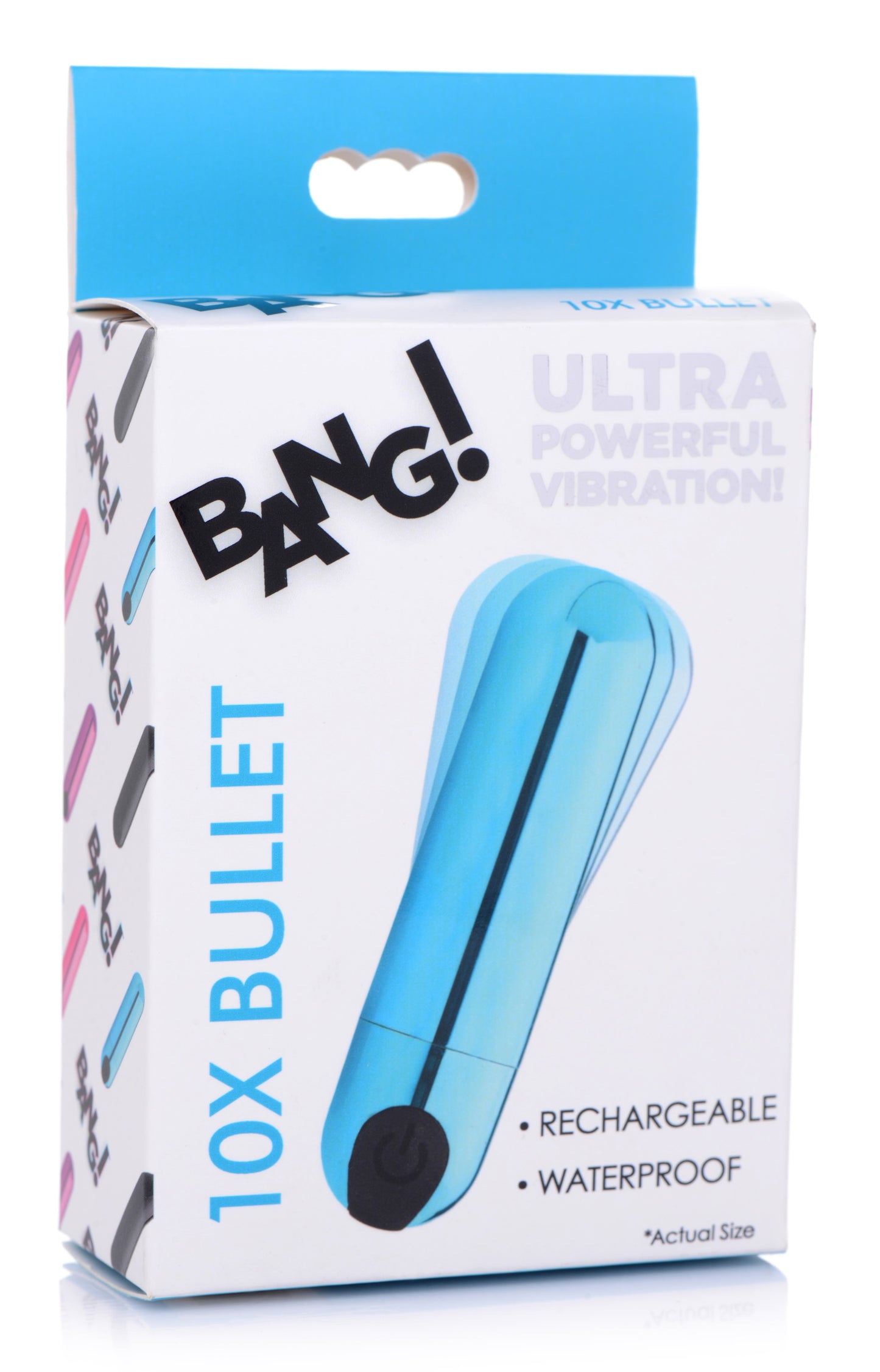 10X Rechargeable Vibrating Metallic Bullet - Blue - UABDSM