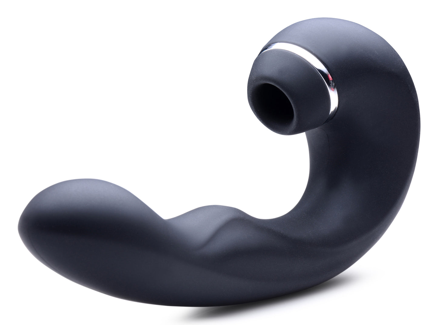 Shegasm 5 Star 10X Tapping G-Spot Silicone Vibrator with Suction - Black - UABDSM