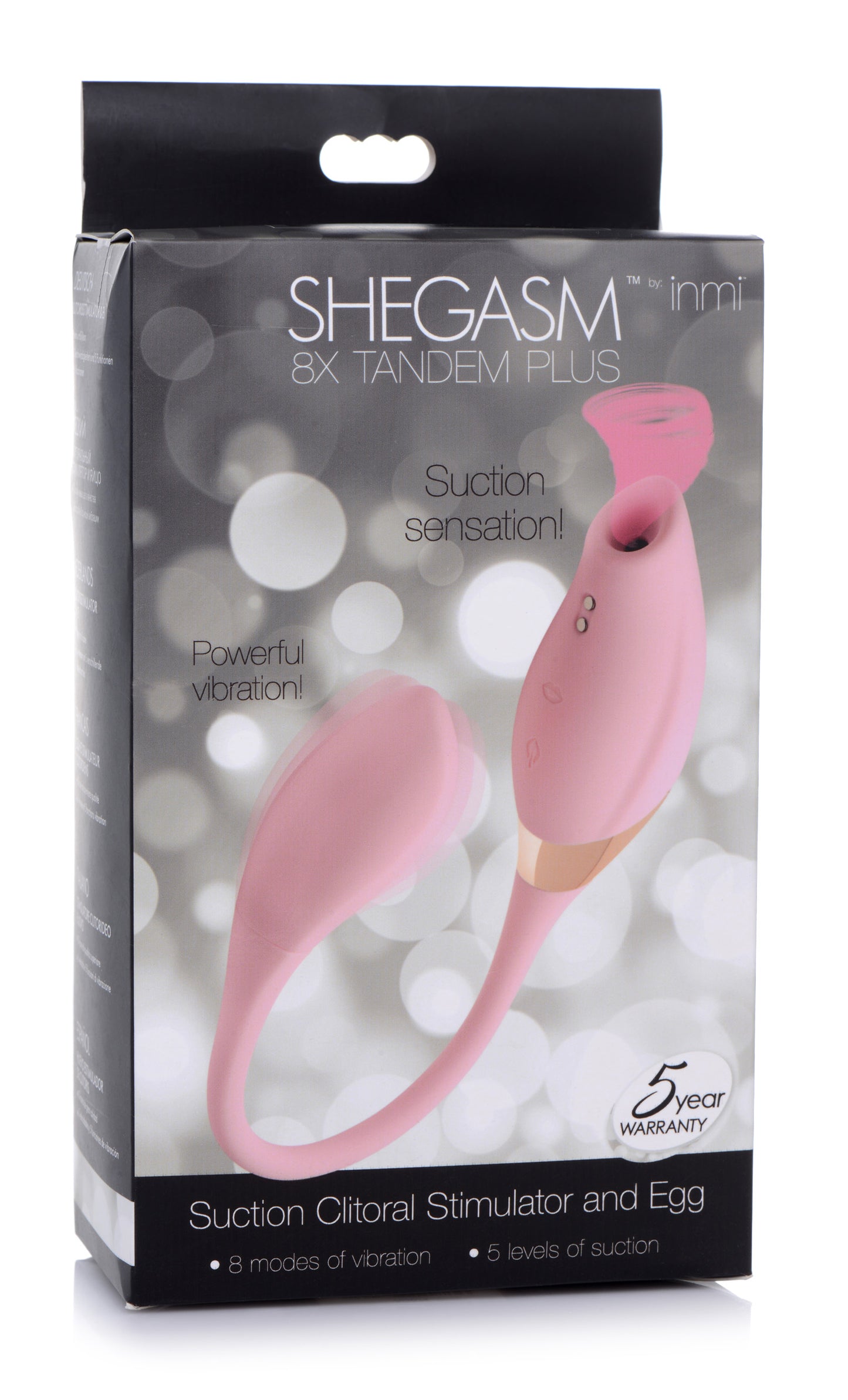 Shegasm 8X Tandem Plus Silicone Suction Clitoral Stimulator and Egg - UABDSM