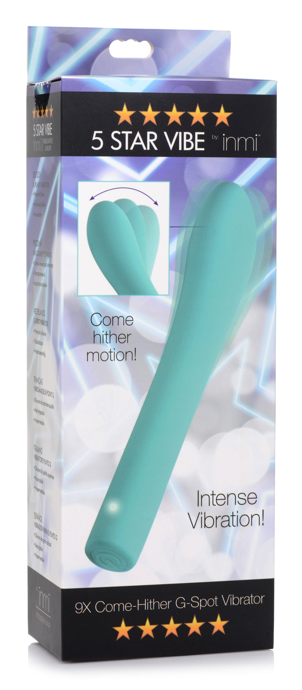 5 Star 9X Come-Hither G-Spot Silicone Vibrator - Teal - UABDSM