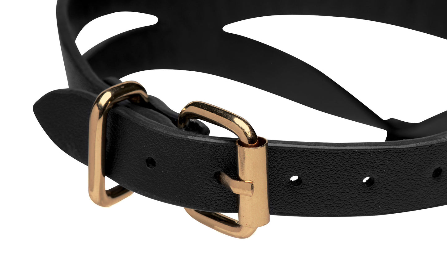 Bondage Baddie Black and Gold Collar with O-Ring - UABDSM