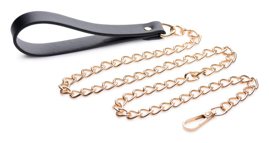 Leashed Lover Black and Gold Chain Leash - UABDSM