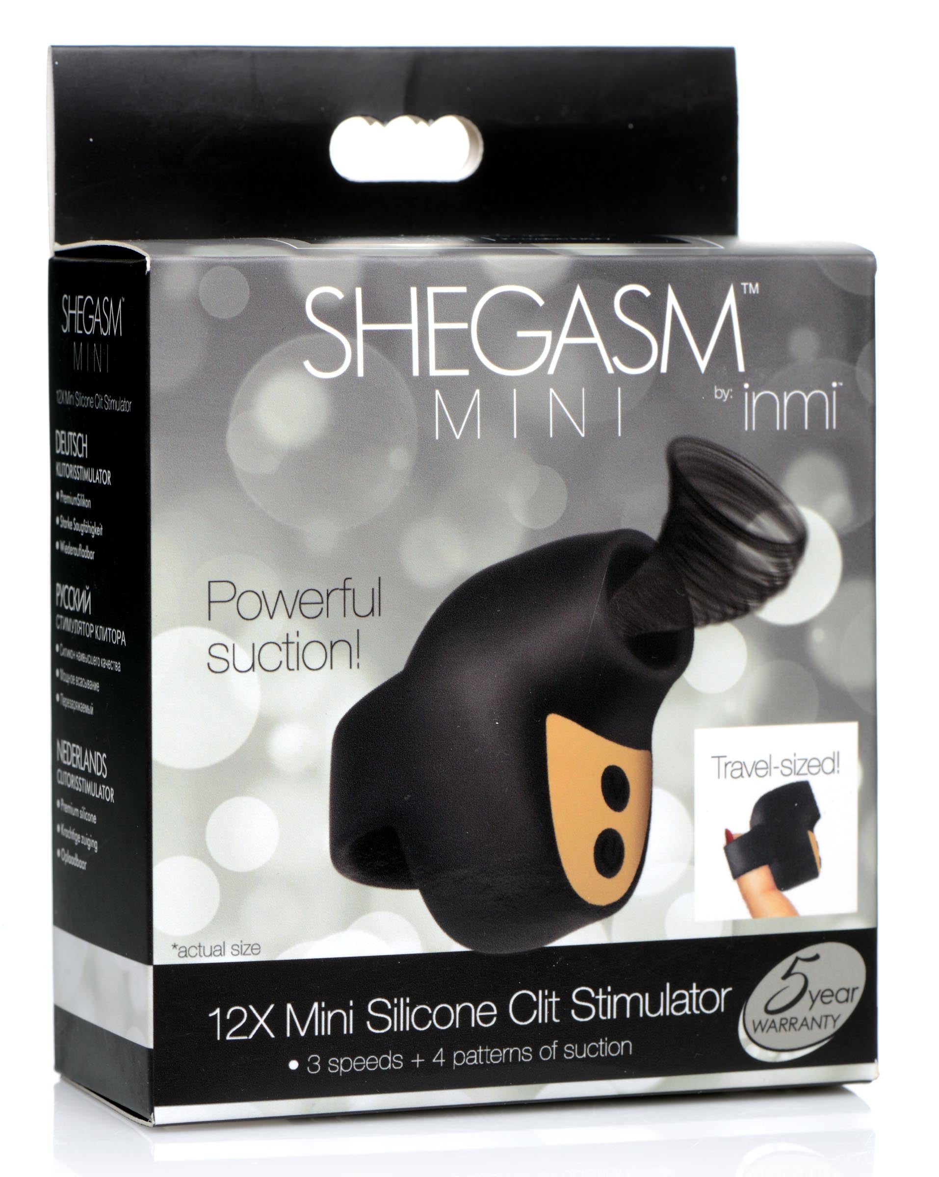 12X Mini Silicone Clit Stimulator - Black - UABDSM