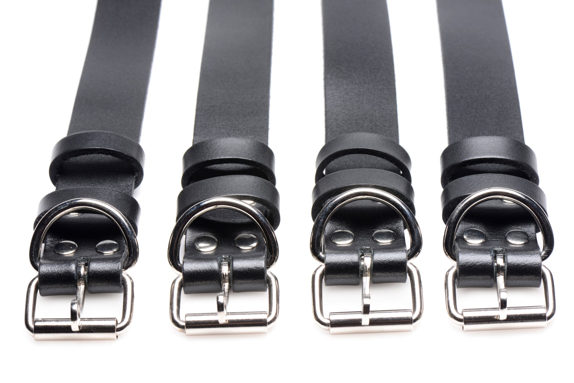 4 Pack Leather Locking Bondage Straps - UABDSM