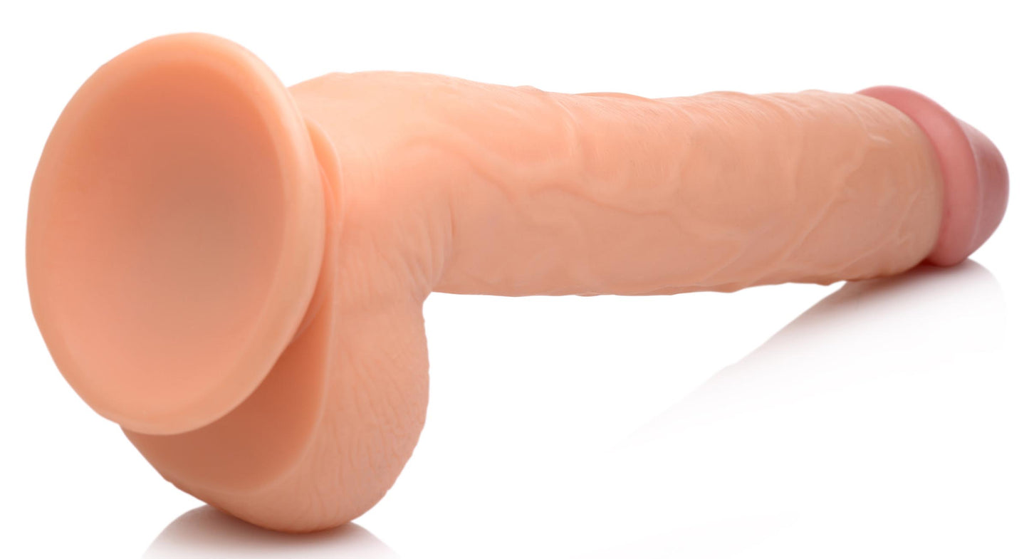 Long Logan 10 Inch Dildo with Balls - Light - UABDSM