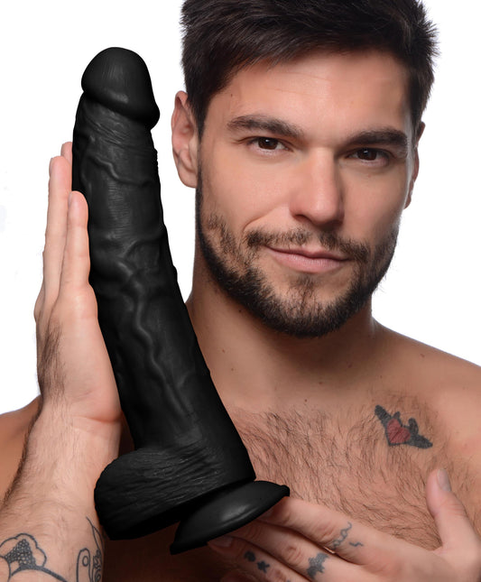 Hung Harry 11.75 Inch Dildo with Balls - Black - UABDSM