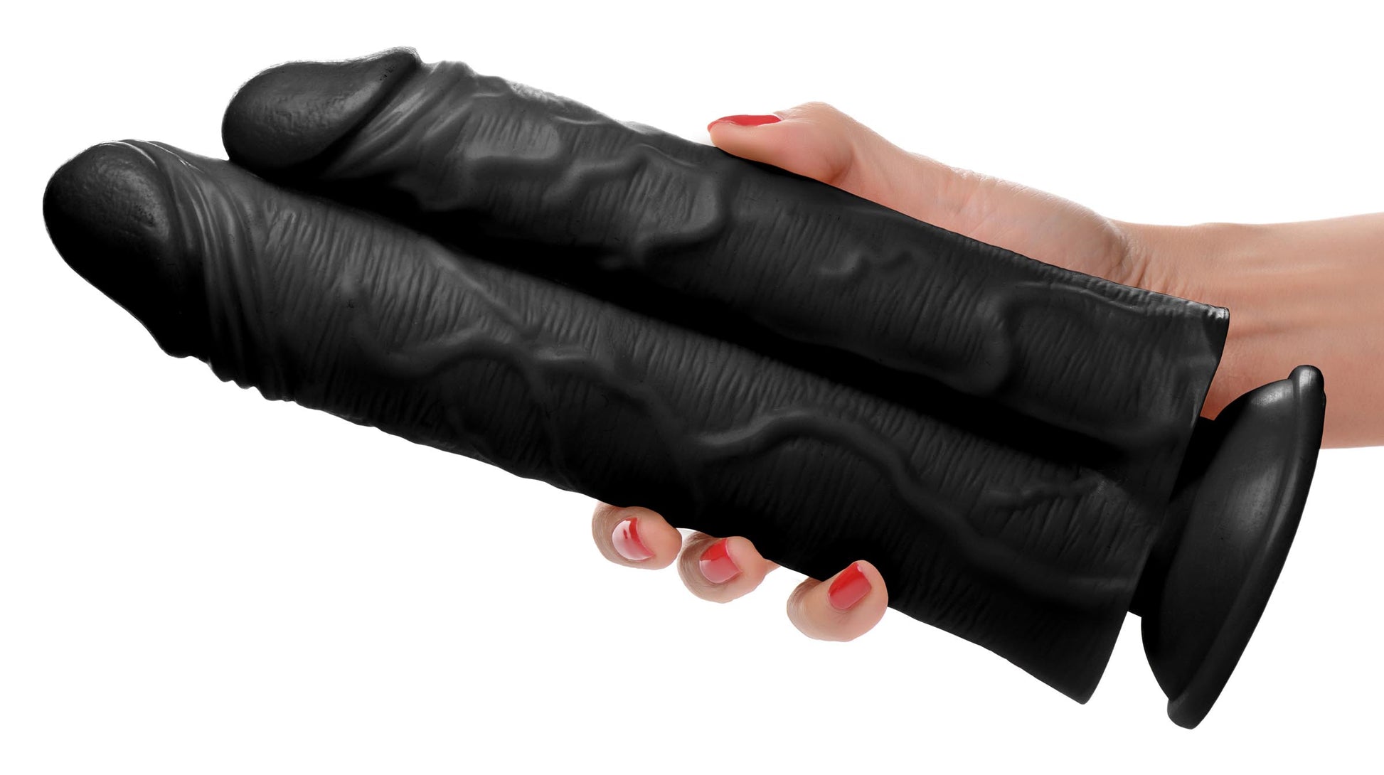 Double Stuffer 10 Inch Dildo - Black - UABDSM