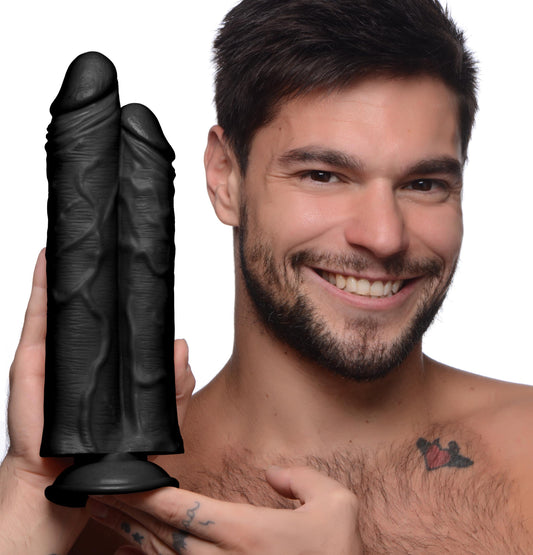 Double Stuffer 10 Inch Dildo - Black - UABDSM