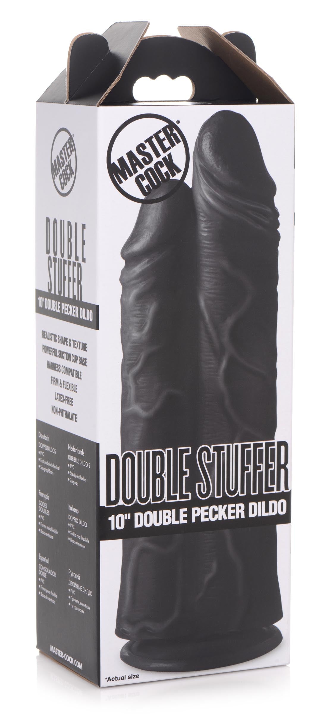 Double Stuffer 10 Inch Dildo - Black - UABDSM