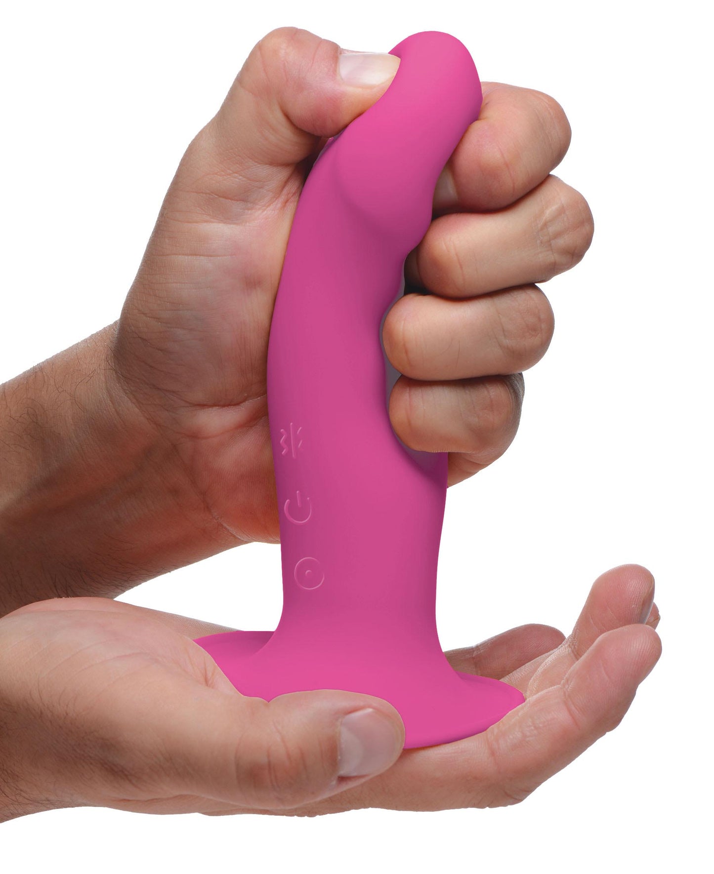 10X Squeezable Vibrating Dildo - Pink - UABDSM