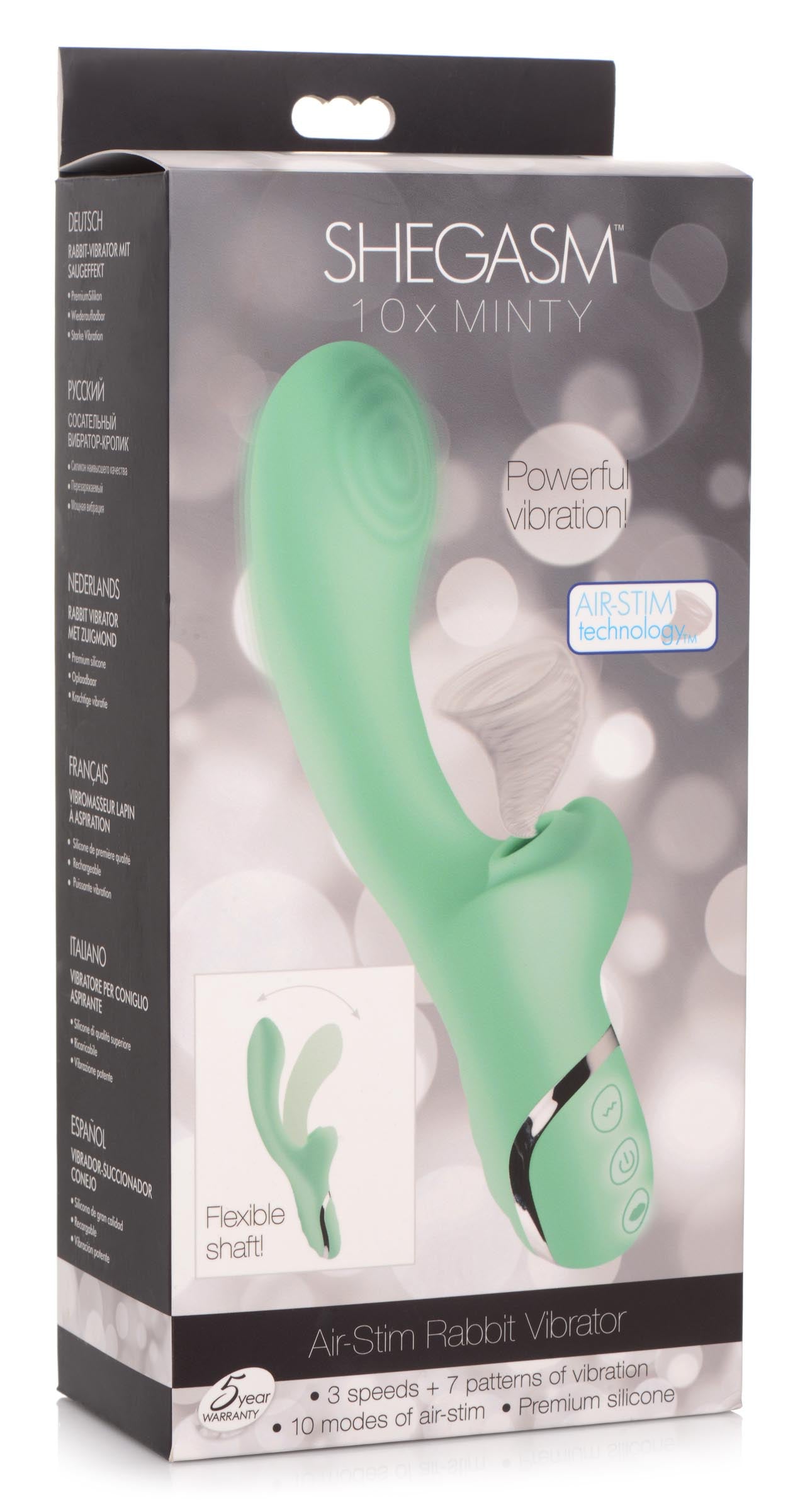 10X Minty Air-Stim Silicone Rabbit Vibrator - UABDSM