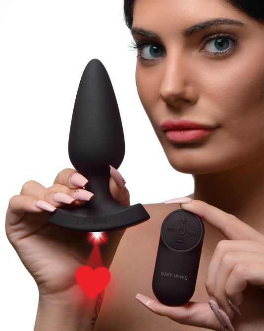 28X Laser Heart Silicone Anal Plug with Remote – Large - UABDSM